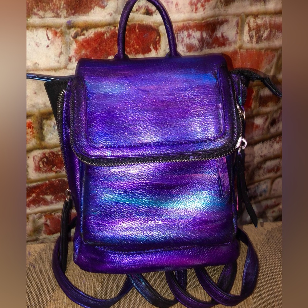 Iridescent Purple Painted Women's Backpack